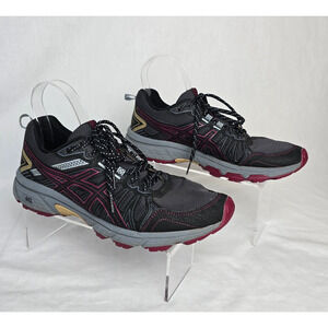 Asics Gel Venture Running Shoes Women's 10 Graphite Red Sneakers 1012A476